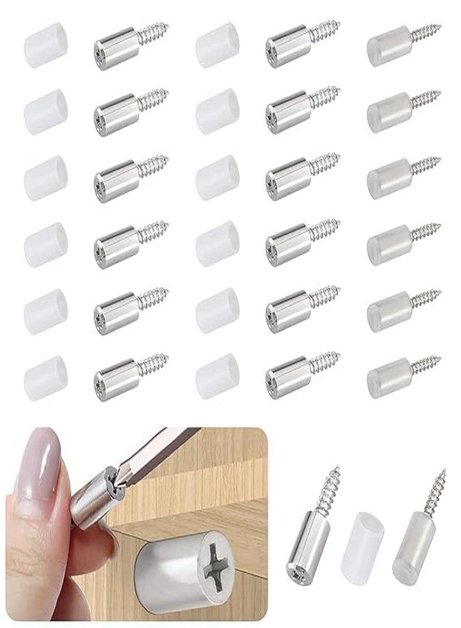 Veemok Self-Tapping Shelf Support Pins with Non-Slip Silicone Sleeves - Nickel-Plated Metal Shelf Pegs and Brackets for Cabinets, Bookcases, and Furniture (Hole-Free Installation) (40, Silver) - Image 2